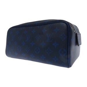 Louis Vuitton Clutch Taigarama Dopp Kit Blue Monogram Bag